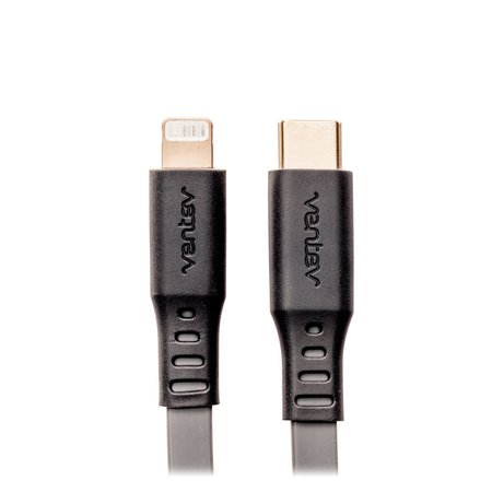 Ventev Chargesync USB C to Apple Lightning Cable 6ft, Gray CABCLTG6VNV